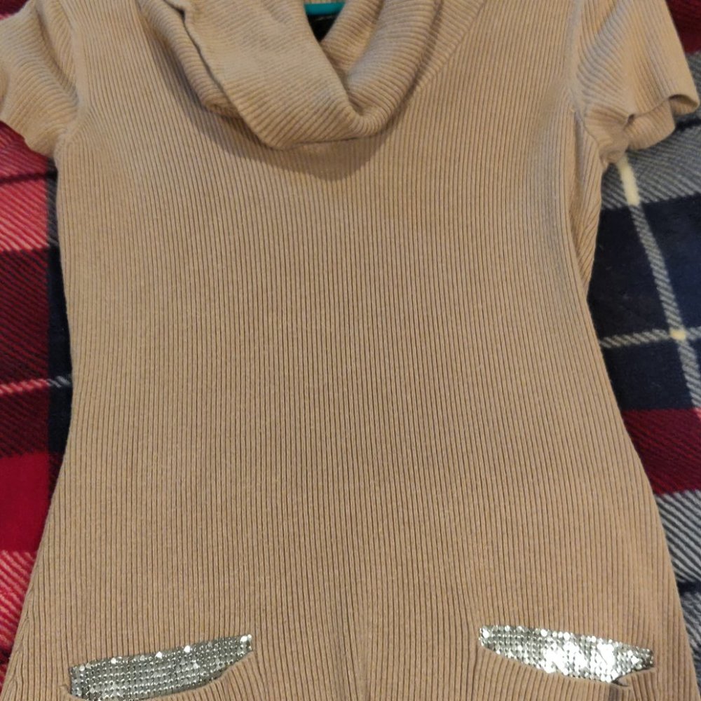 Cowl neck knit dress